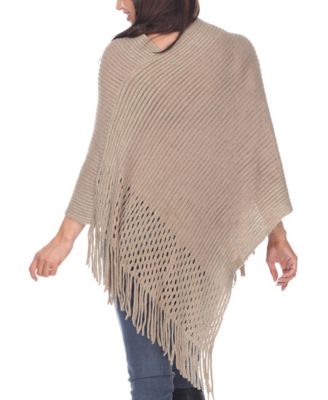 Women's Cable Knit Poncho Sweater