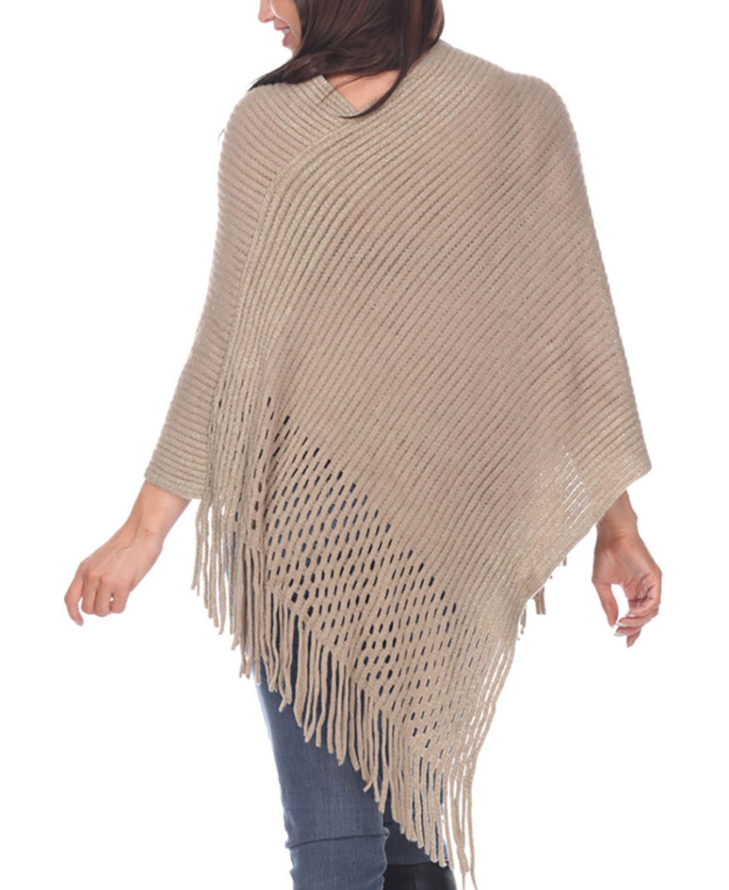 Women's Cable Knit Poncho Sweater