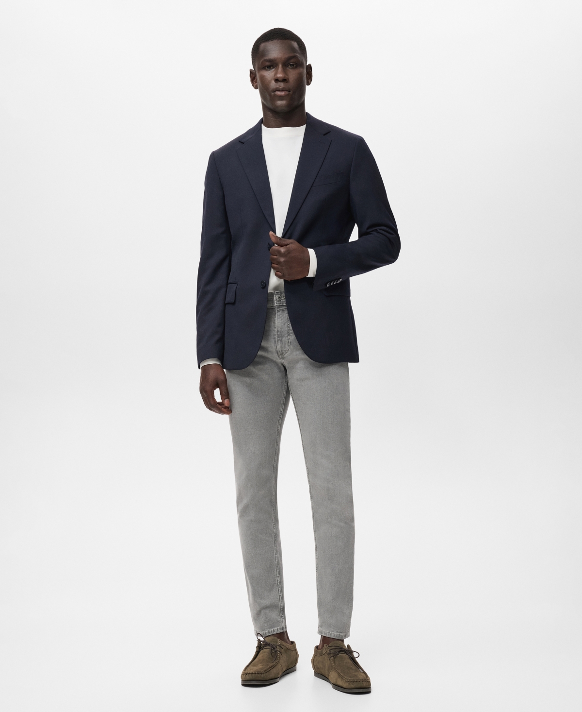Mango Jan Slim Fit Jeans In Gray