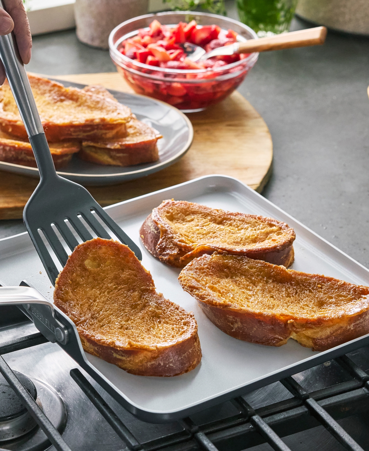 Greenpan Bobby Flay Ceramic Nonstick 11" Square Griddle In Gray