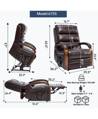 Lift Chair Dual Motor Infinite Position Recliners Up to 350 LBS with Solid Wood Armrests and Heat Massage