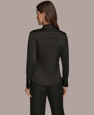 Women's Long-Sleeve Collared Blouse