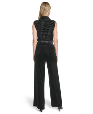 Petite Wide Leg Mid-Rise Pants