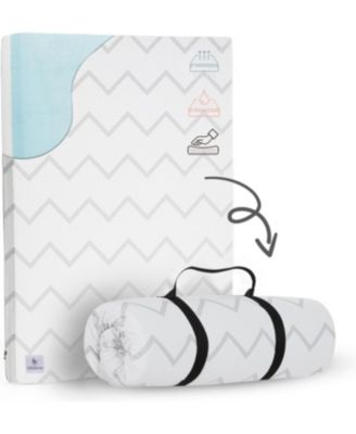 Waterproof Pack N Play Mattress Topper – Twin Size (38" x 26") – Soft Memory Foam, Roll-Up Design, Breathable and Travel-Friendly