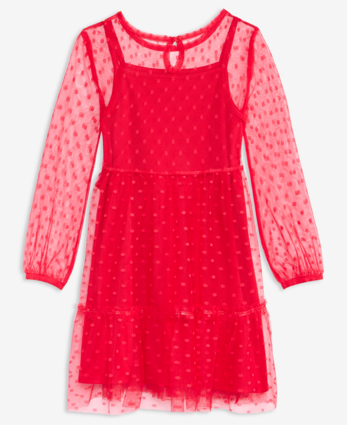 Epic Threads Girls 5-20 Long-sleeve Tulle Dress, Macy's Exclusive In Red