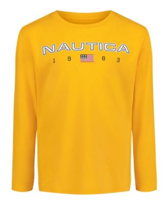 Boys' 2T-7 USA Flag Design Long Sleeve T-Shirt