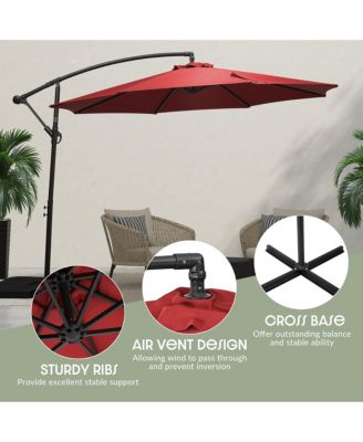 10 Ft Outdoor Patio Cantilever Offset Umbrella