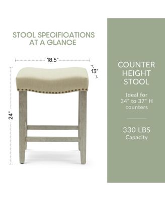 24" Upholstered Saddle Seat Counter Stool