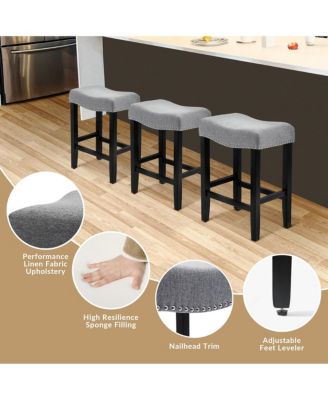   1 Pc   Upholstered   24" Saddle Seat  Counter Stool