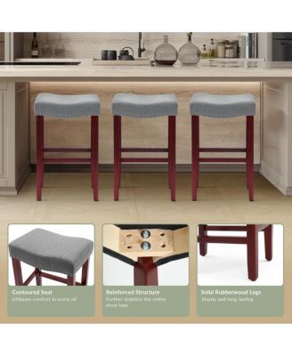 24" Upholstered Saddle Seat Counter Stool