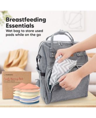 Maternity 14pk Organic Nursing Pads, Washable Breast Pads + Wash Bag, Reusable Nipple Pads