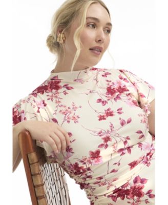 Women's June + Vie Gathered Front Midi Dress