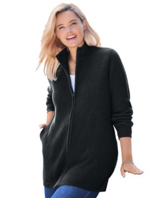 Women's Within Zip Front Shaker Cardigan