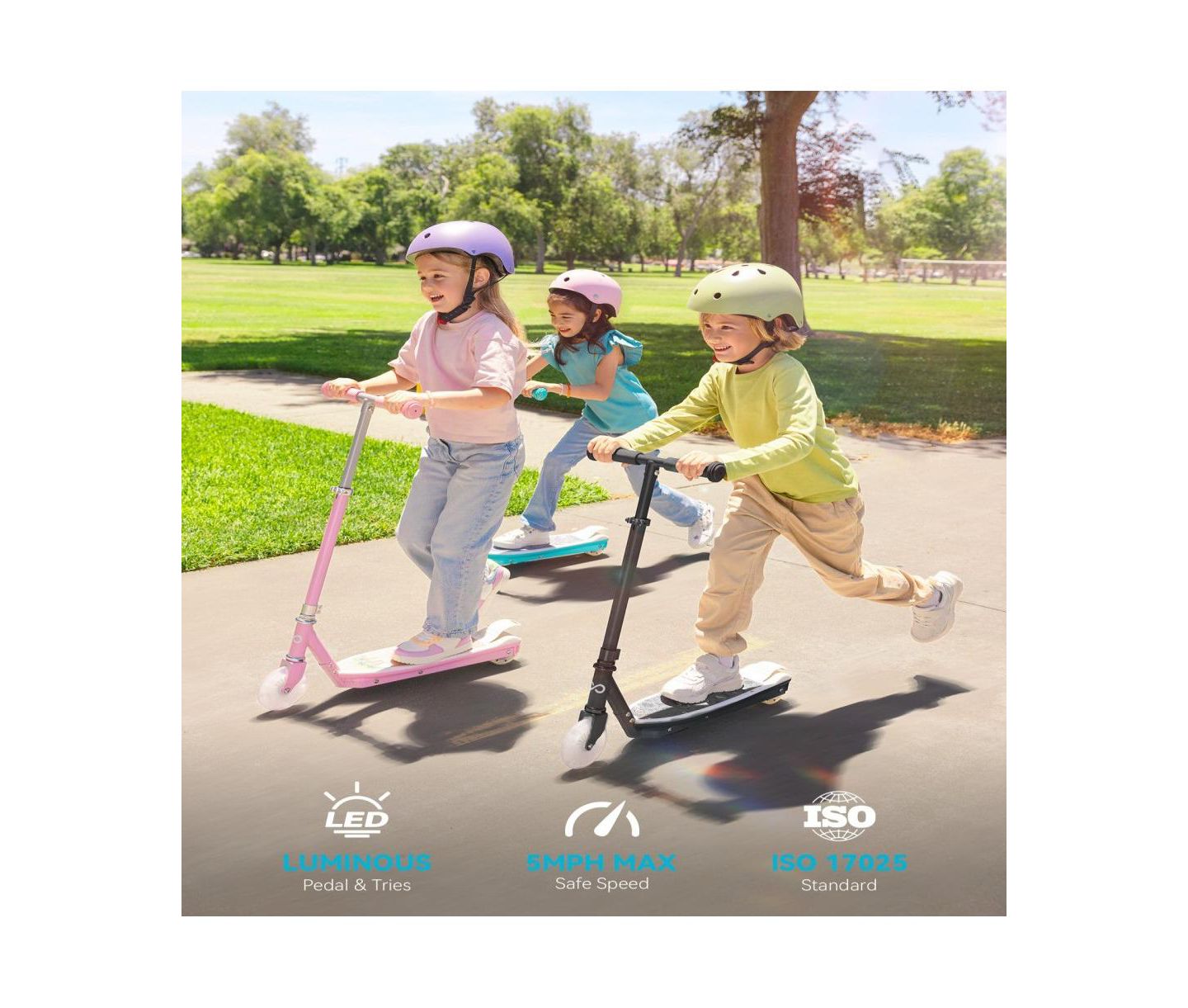 Детская игрушка Everyfun Electric LED-Light Adjustable-Height Scooter, 110 lb Capacity, Ages 3-12 — фото 5