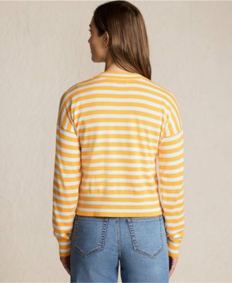 Women's Modern Length Fine Gauge Crew Neck Cardigan Sweater