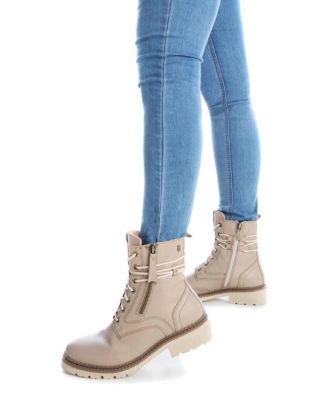 Women's Leather Combat Booties Carmela Collection By XTI