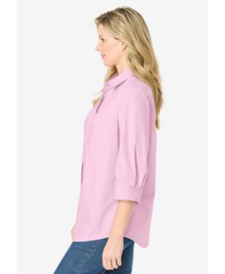 Plus Size Within Perfect Three Quarter Sleeve Shirt