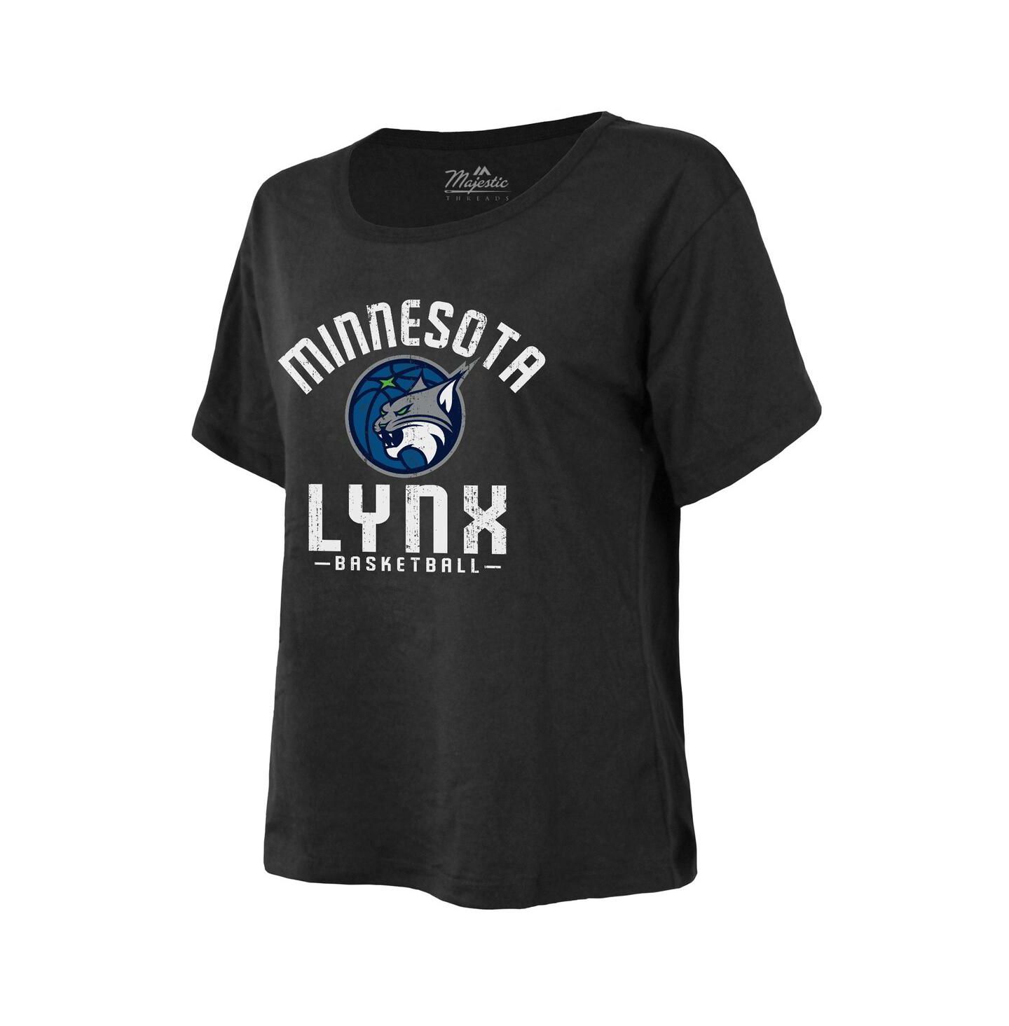 Женская футболка Majestic Black Minnesota Lynx The Edge Premium Boxy — фото 3