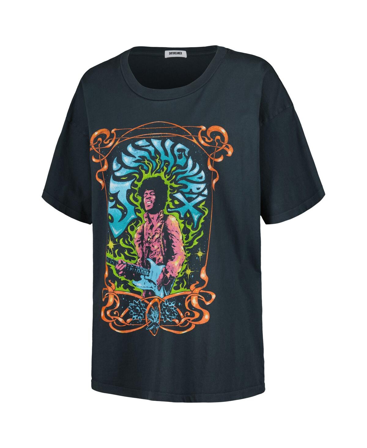 Daydreamer Women's Charcoal Jimi Hendrix Psychedelic Nouveau T-Shirt