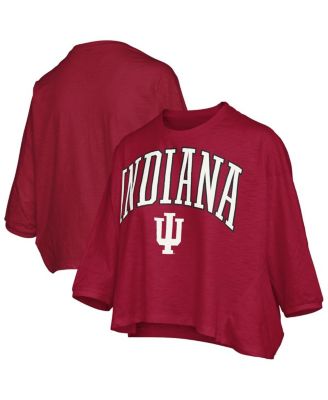 Pressbox - Women's Crimson Indiana Hoosiers Midi Arch Over Logo Oversized T-Shirt