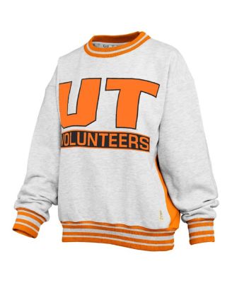 Women's Heather Gray/Tennessee Orange Tennessee Volunteers Endzone Crewneck Sweatshirt