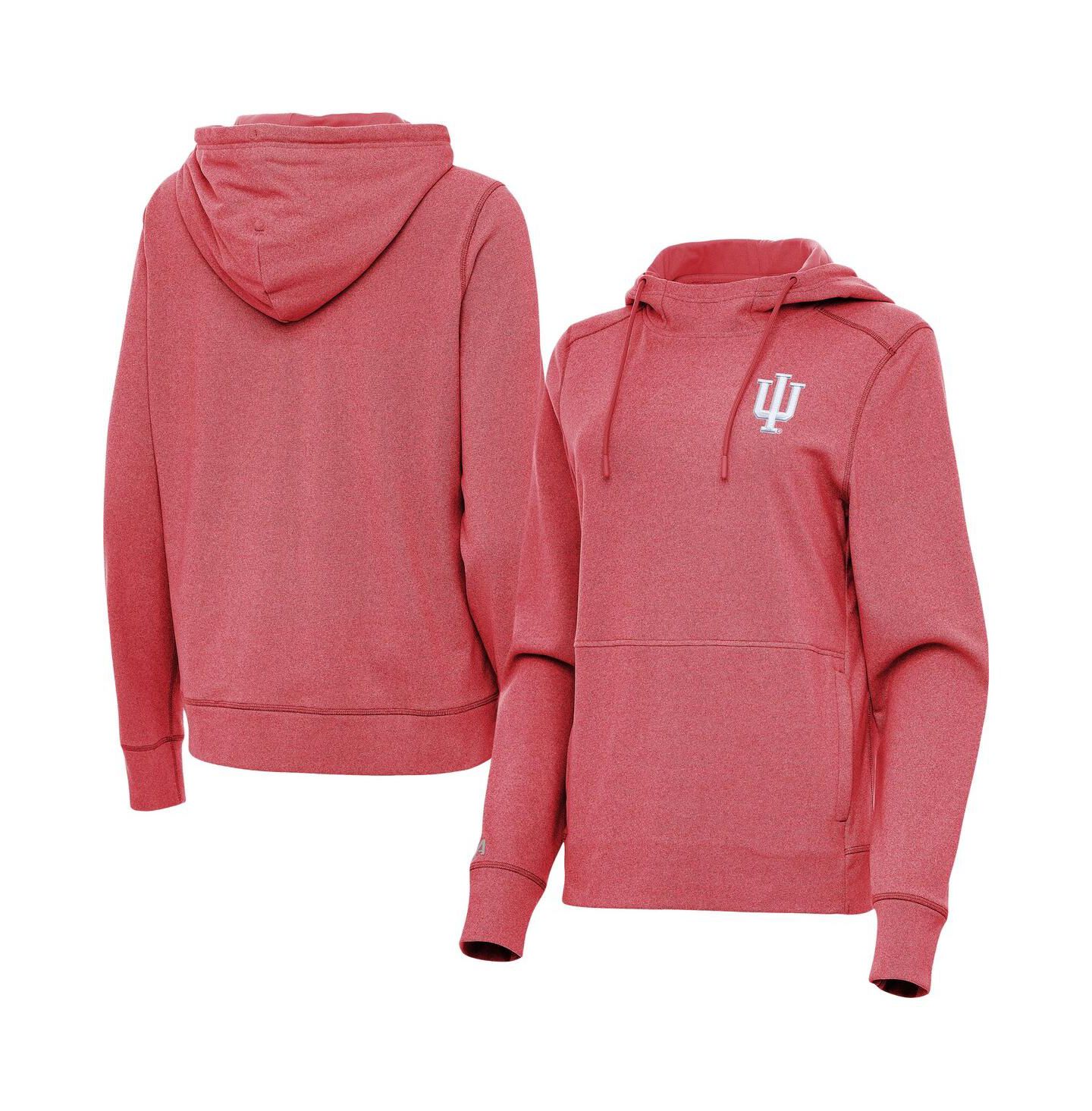 Женское худи Antigua Heather Crimson Indiana Hoosiers Justice Pullover — фото 1