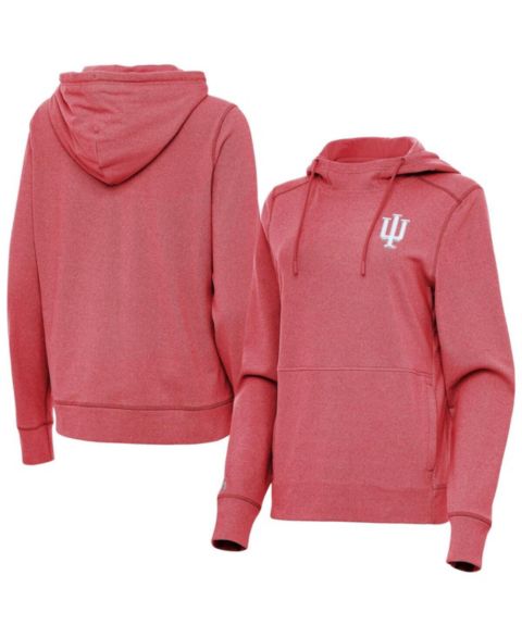 Женское худи Antigua Heather Crimson Indiana Hoosiers Justice Pullover