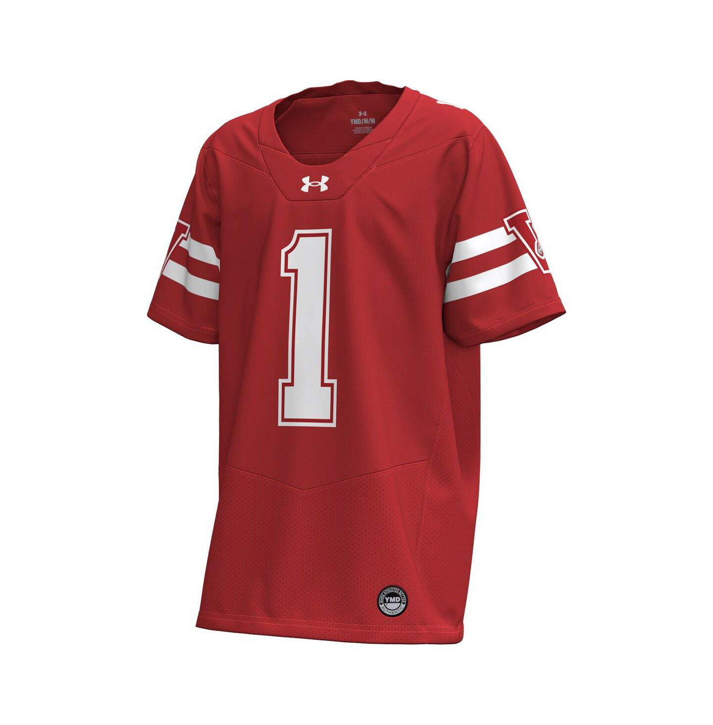 Детская игровая джерси Under Armour Wisconsin Badgers #1 1980 Throwback Replica, Red — фото 3