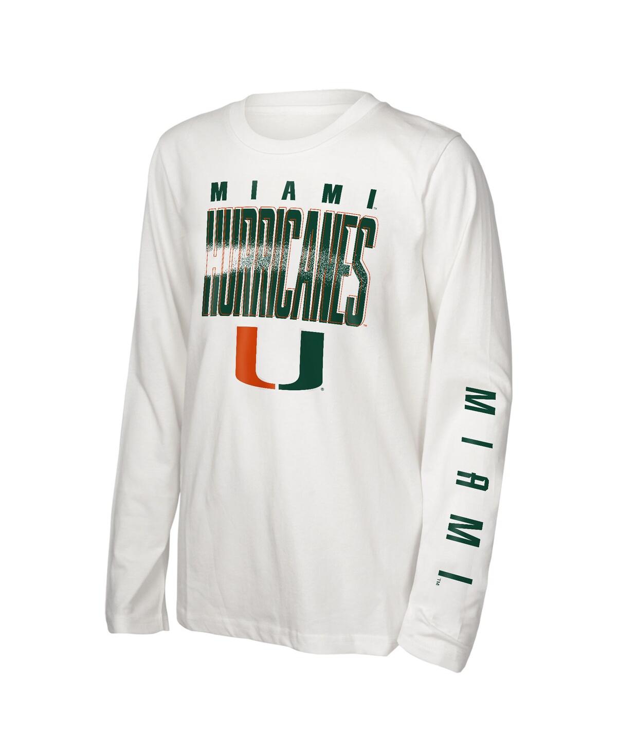 Outerstuff Preschool Miami Hurricanes Mix 3-in-1 Combo T-shirt Set In Green