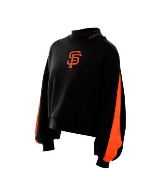 Men's Black San Francisco Giants Mock Neck Balloon Sleeve Sweatshirt