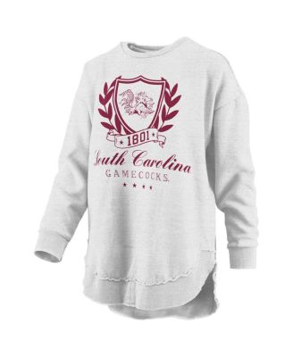 Women's Heather Gray South Carolina Gamecocks Field Day M&eacute;lange Poncho Pullover Sweatshirt