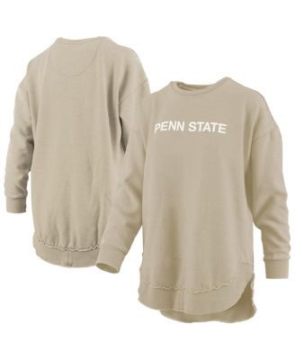 Pressbox - Women's Tan Penn State Nittany Lions Poncho Fleece Pullover Sweatshirt