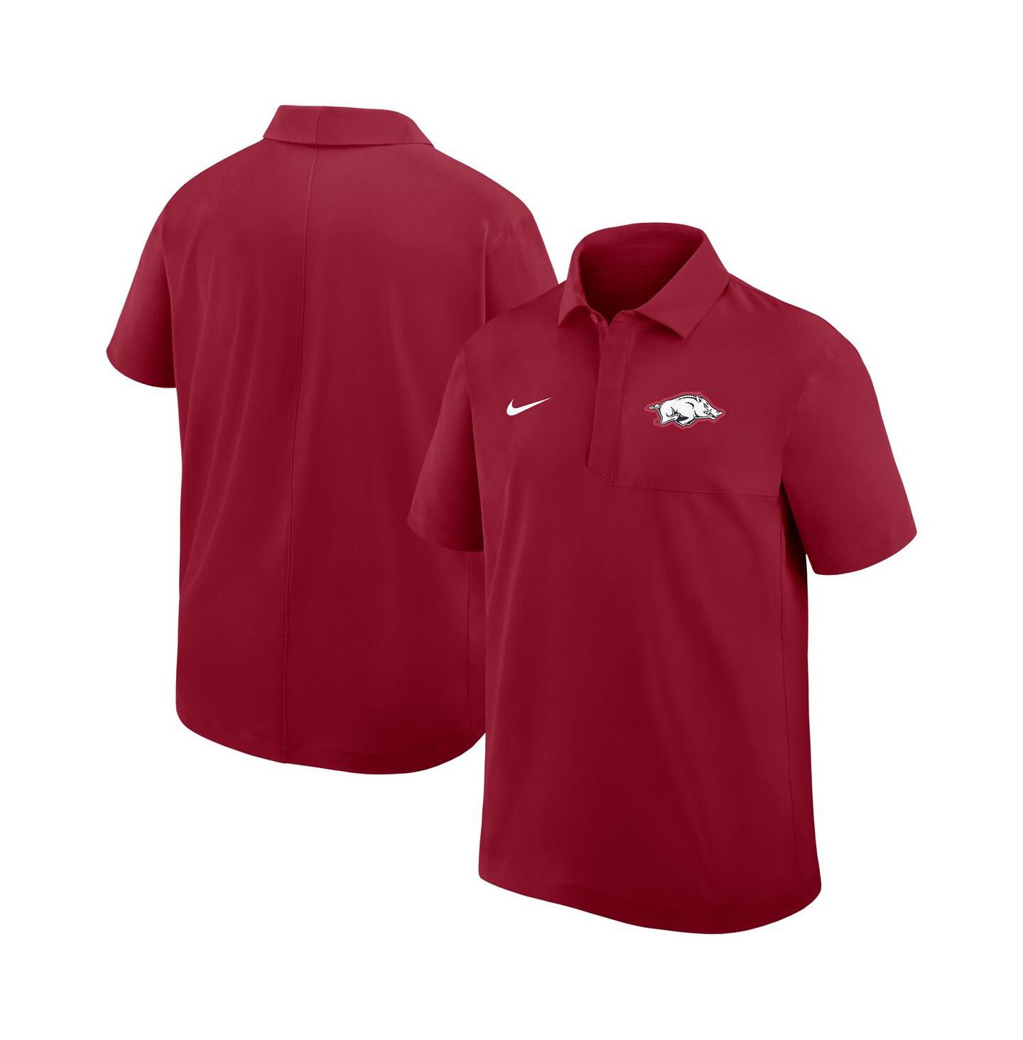 Мужское поло Nike Cardinal Arkansas Razorbacks Woven Dri-FIT Polo Shirt — фото 1