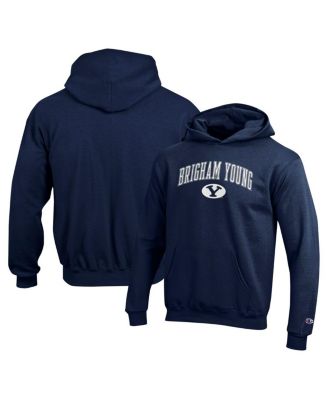 Champion - Big Boys and Girls Navy BYU Cougars Campus Pullover Hoodie