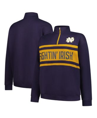 Fanatics - Women's Navy/Gold Notre Dame Fighting Irish Plus Size Quarter-Zip Pullover