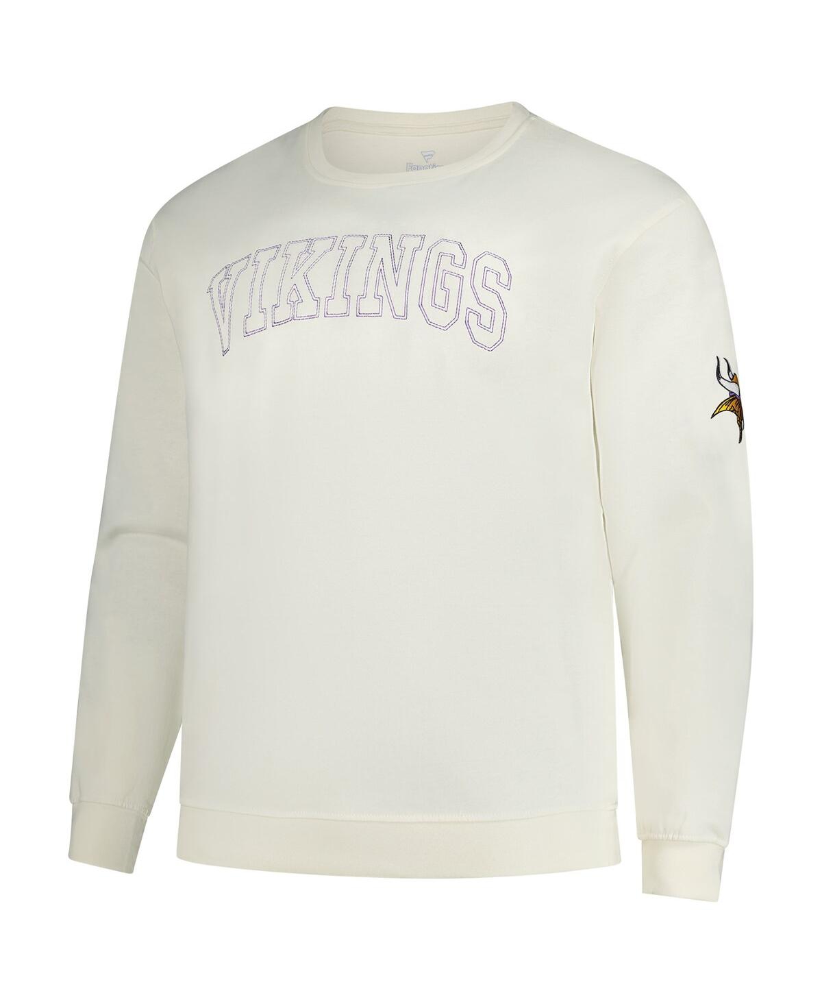 Profile Men's Cream Minnesota Vikings Big Tall Fleece Sweatshirt In Black