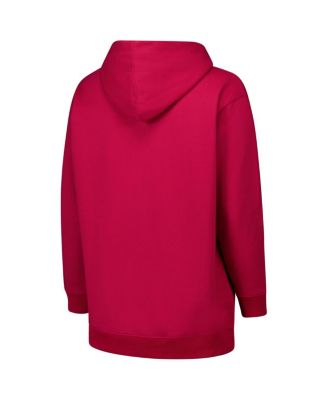 Women's Crimson Alabama Crimson Tide Plus Size Scrip Lace-Up V-Neck Hoodie