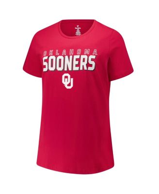 Women's Crimson Oklahoma Sooners Plus Size Lean Scoop Neck T-Shirt