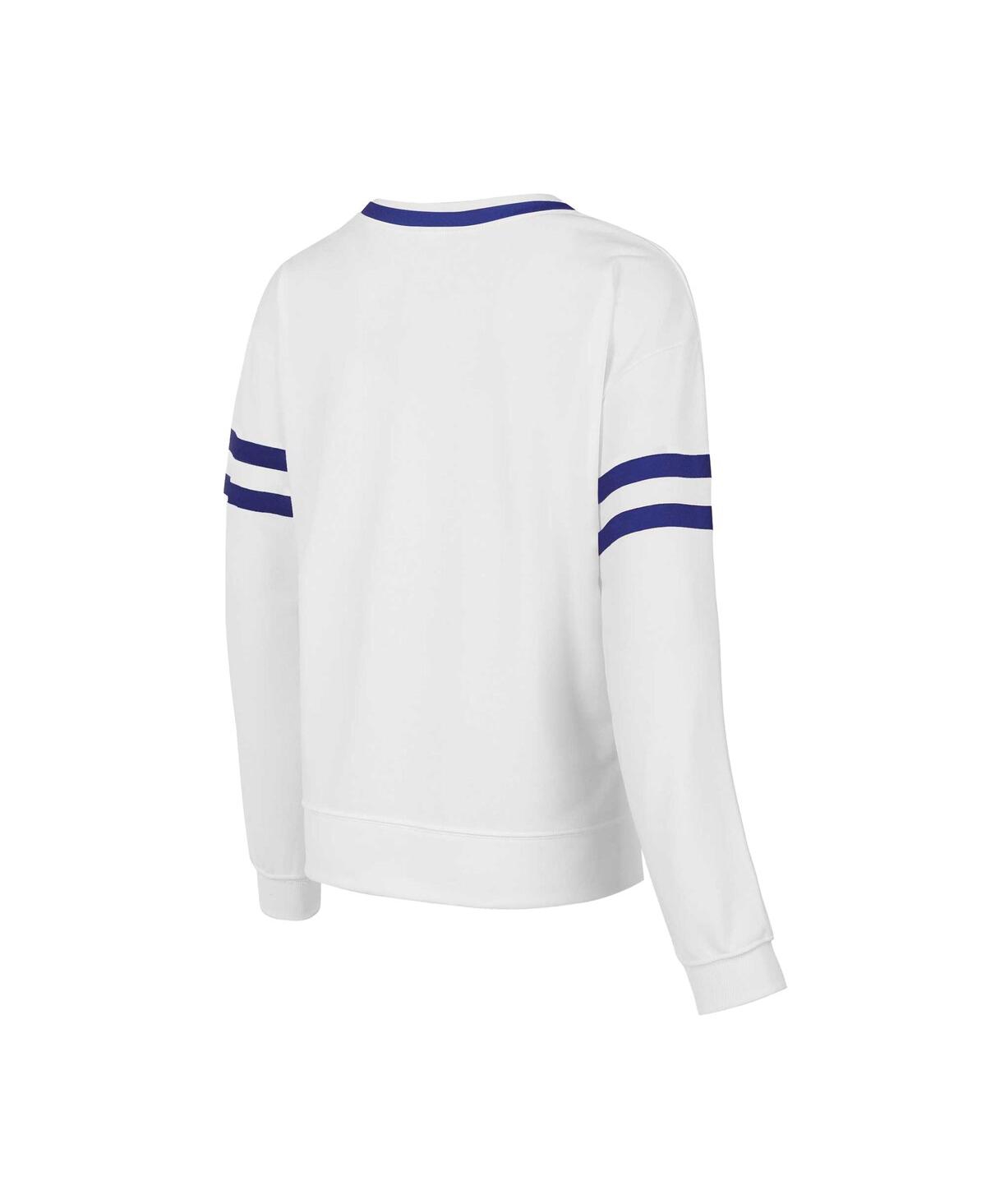 Concepts Sport Concept Sport Women's White Florida Gators Borough French Terry Arch Over Long Sleeve Top In White