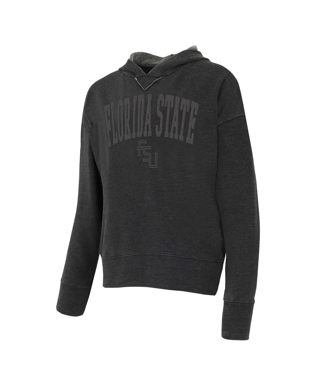 Concepts Sport Concept Sport Women's Charcoal Florida State Seminoles Volley Long Sleeve Hoodie Top In Gray