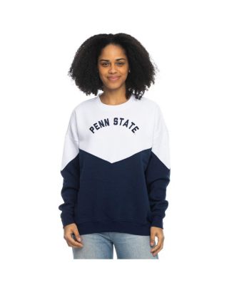 ZooZatz - Women's White Penn State Nittany Lions Bestie Oversized Pullover Sweatshirt