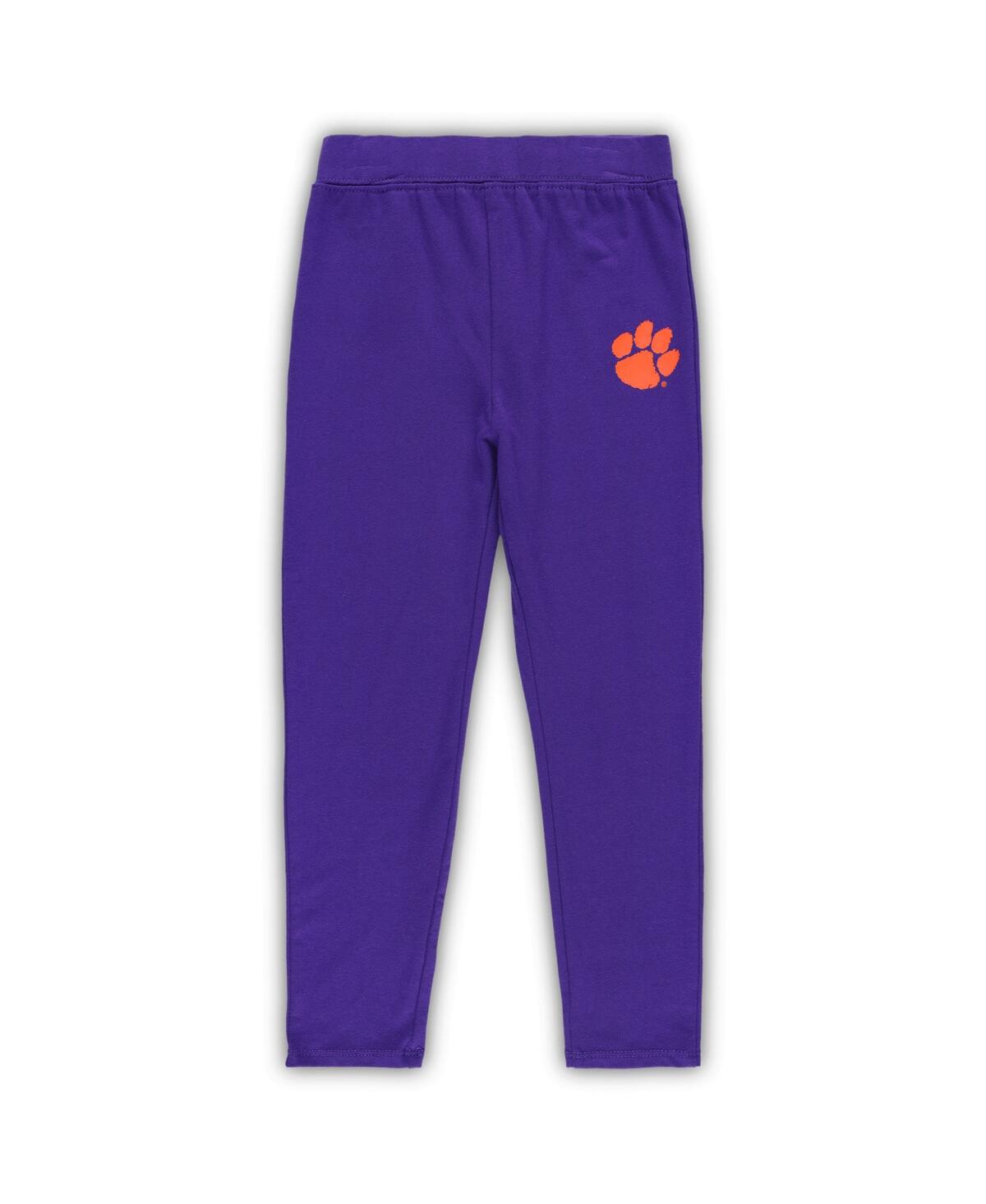 Outerstuff Toddler 2-piece Orange/purple Clemson Tigers Forever Love Team T-shirt And Leggings Set In Orange