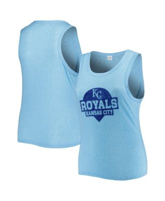 Soft As A Grape - Women's Royal Kansas City Royals Plus Size High Neck Tri-Blend Tank Top