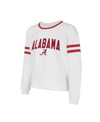 Concept Sport Women's White Alabama Crimson Tide Borough French Terry Arch Over Long Sleeve Top