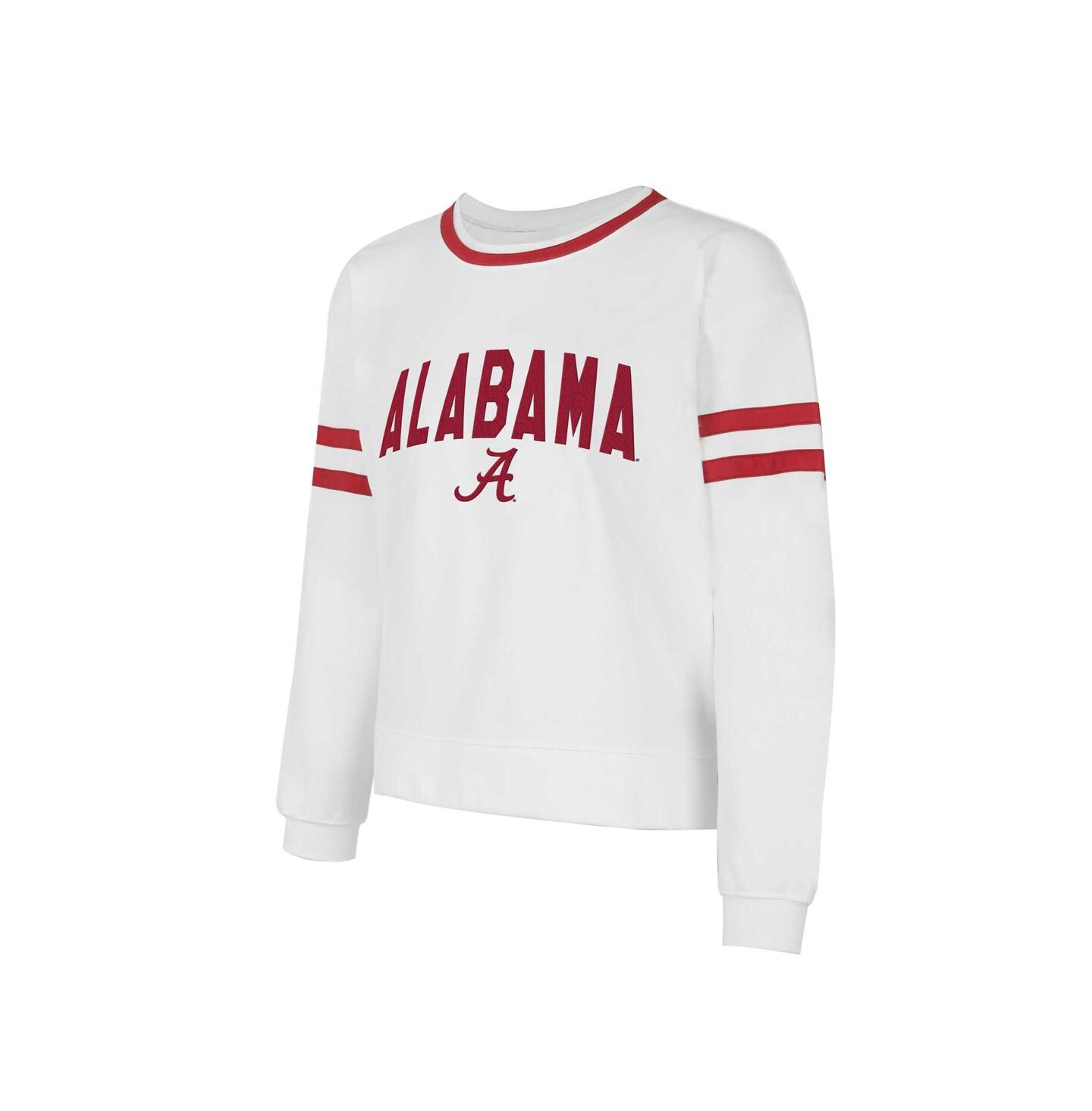Женский топ Concepts Sport Concept Sport White Alabama Crimson Tide Borough French Terry Arch Over Long Sleeve — фото 3