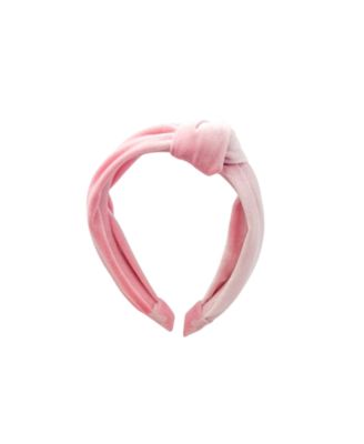 Girls' Velvet Knot Headband in Pink