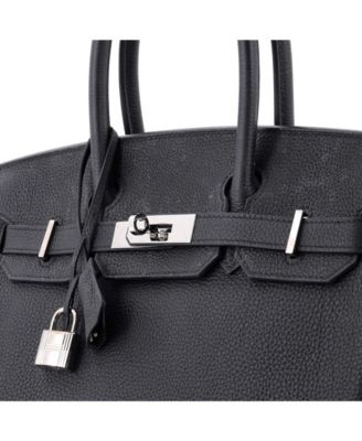 Pre-Owned HERMES Birkin 30 Handbag Black Togo with Palladium Hardware
