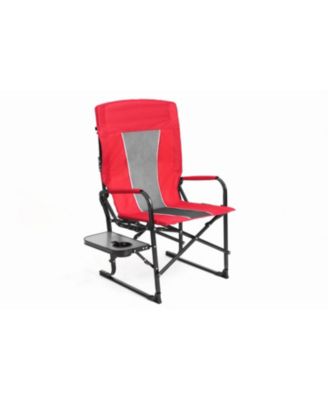 Streamdale Red, heavy-duty oversized folding camping chair with side table & pocket