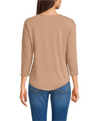Women's 3/4 Sleeve Lightweight Jersey Shirttail Tee