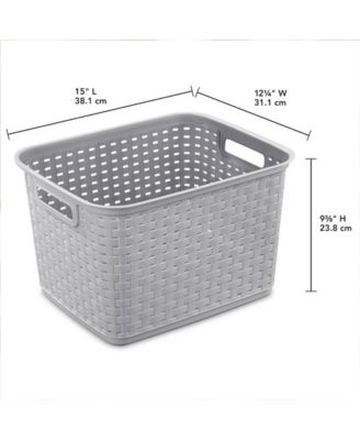 12736 Tall Weave Plastic Laundry Hamper Storage Basket, Gray (12 Pack)